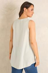 EVANS Plus Size White Premium Linen Vest Top | Evans 2