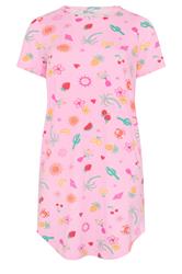 YOURS Plus Size Pink Summer Print Soft Touch Nightdress | Yours Clothing 5