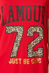 YOURS Plus Size Red 'L'Amour 72' T-shirt | Yours Clothing 4