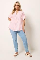 YOURS Plus Size Pink Dobby Textured Blouse | Yours Clothing 1