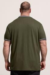 BadRhino Big & Tall Olive Green Pique Ringer T-Shirt | BadRhino 2