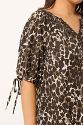 YOURS Plus Size Brown Leopard Swirl Detail Blouse | Yours Clothing 4