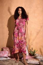 M&Co Red Abstract Floral Print Wrap Maxi Dress | M&Co 3