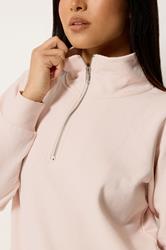 M&Co Petite Pink Quarter Zip Sweatshirt | M&Co 4