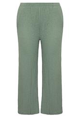 YOURS Plus Size Green Bubble Texture Wide Leg Trousers | Yours Clothing 1