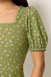 PixieGirl Petite Green Ditsy Floral Midi Dress | PixieGirl 4