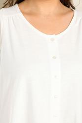 EVANS Plus Size Ivory White Short Sleeve Cotton Top | Evans 4