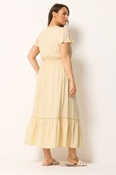 YOURS Curve Yellow Ditsy Floral Print Maxi Dress | Yours Clothing 2