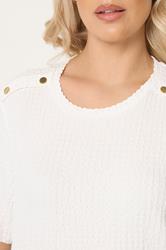YOURS Plus Size White Bubble Texture Top | Yours Clothing 4