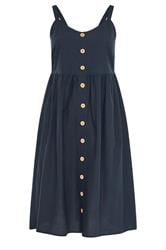 YOURS Curve Navy Blue Linen Sundress