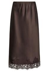 STAR Brown Lace Trim Satin Skirt | StarByJM 5