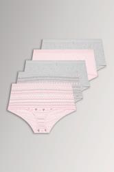 YOURSET 5 PACK Plus Size Grey Fairisle Full Briefs | Yours Clothing 3