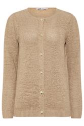 LTS Tall Natural Brown Knitted Cardigan