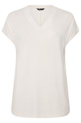 YOURS Plus Size V-Neck Ivory White T-Shirt | Yours Clothing 5