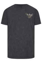 BadRhino Big & Tall Grey  Snake & Skull Graphic Acid Wash T-Shirt | BadRhino 6
