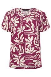 M&Co Berry Purple Floral Print Linen Top | M&Co 6