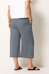 YOURS Plus Size Navy Blue Gingham Culottes | Yours Clothing 2