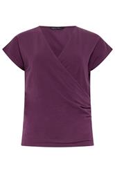 M&Co Berry Purple Grown-On Sleeve Wrap Top