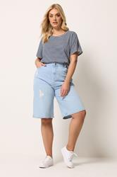 YOURS Plus Size Navy Blue Stripe Swing Top | Yours Clothing 2