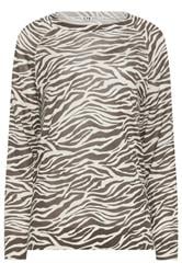 LTS Tall Ivory White Zebra Lightweight Knitted Top