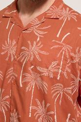 BadRhino Big & Tall Clay Orange Palm Tree Print Short Sleeve Shirt | BadRhino 5