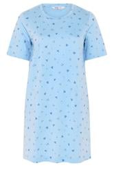 YOURS Curve Blue Heart Side Split Nightdress