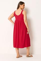 YOURS Plus Size Red Textured Smock Dress | Yours Clothing 2