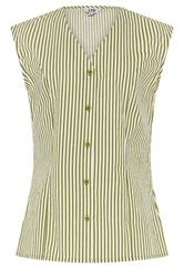 LTS Tall Women's Green Stripe Cotton Button Waistcoat | Long Tall Sally 5