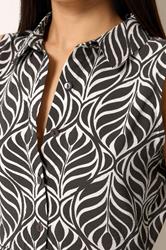 M&Co Petite Chocolate Brown Abstract Print Sleeveless Shirt Dress | M&Co 4