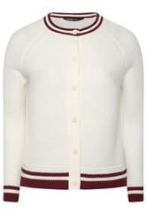 YOURS Plus Size Ivory White Contrast Trim Cardigan | Yours Clothing 5