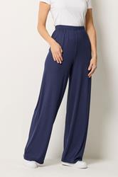 LTS Tall Women's Navy Blue Ribbed Wide Leg Trousers | Long Tall Sally 5