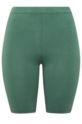 YOURS ACTIVE Plus Size Green Side Contrast Stripe Shorts | Yours Clothing 5
