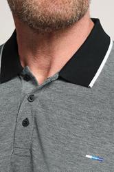 BadRhino Big & Tall Grey & Black Tipped Polo Shirt | BadRhino 4