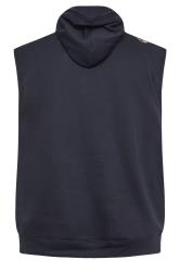 D555 Big & Tall Navy Blue Zip Through Sleeveless Hoodie | BadRhino 2