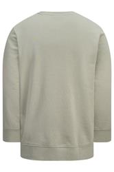 JACK & JONES Big & Tall Vetiver Brown Printed Crew Neck Sweatshirt | BadRhino 4