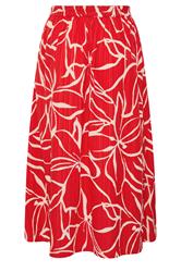 YOURS Plus Size Red Floral Print Skirt | Yours Clothing 5