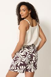 M&Co Berry Purple Leaf Print Shorts | M&Co 2