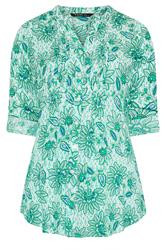 YOURS Curve Green Paisley Pintuck Blouse