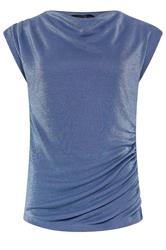 STAR Blue Shimmer Draped Top
