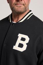BadRhino Big & Tall Black Button Varsity Jacket | BadRhino 4