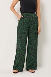 LTS Tall Women's Black Palm Print Wide Leg Trousers | Long Tall Sally 2