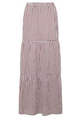 LTS Tall Women's Burgundy Red & White Gingham Cotton Maxi Skirt | Long Tall Sally 5