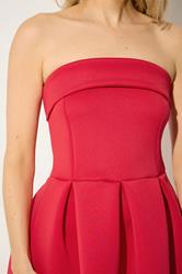 LTS Tall Women's Bright Red Bandeau Pleated Midi Dress | Long Tall Sally 4