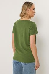 LTS Tall 2 PACK Women's Olive Green & Pink Marl Cotton T-Shirt | Long Tall Sally 5