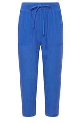 M&Co Blue Linen Cropped Trousers