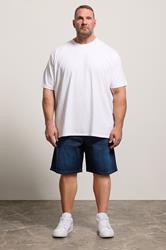 KAM Big & Tall Dark Blue Elasticated Stretch Shorts | BadRhino 2