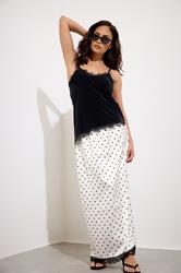 PixieGirl Petite Women's Black Lace Trim Asymmetric Vest Top | PixieGirl 3