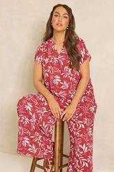 EVANS Plus Size Set Orange Leaf Print | Evans 1