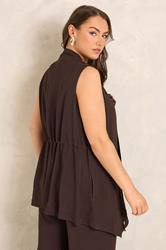 EVANS Plus Size Brown Waterfall Waistcoat | Evans 2