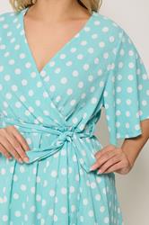 YOURS Plus Size Blue Polka Dot Print Wrap Top | Yours Clothing 4